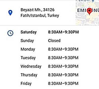 اوقات عمل السوق المغلق في اسطنبول